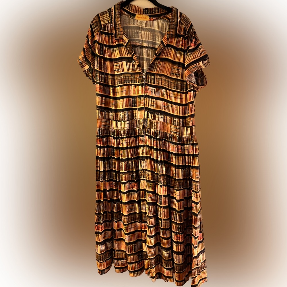 EUC Bernie Dexter Kelly Dress in 3X Book Print